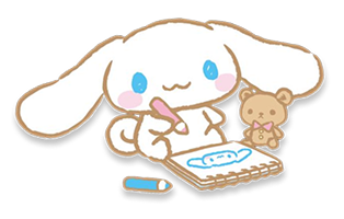cute cinnamoroll drawing in a book